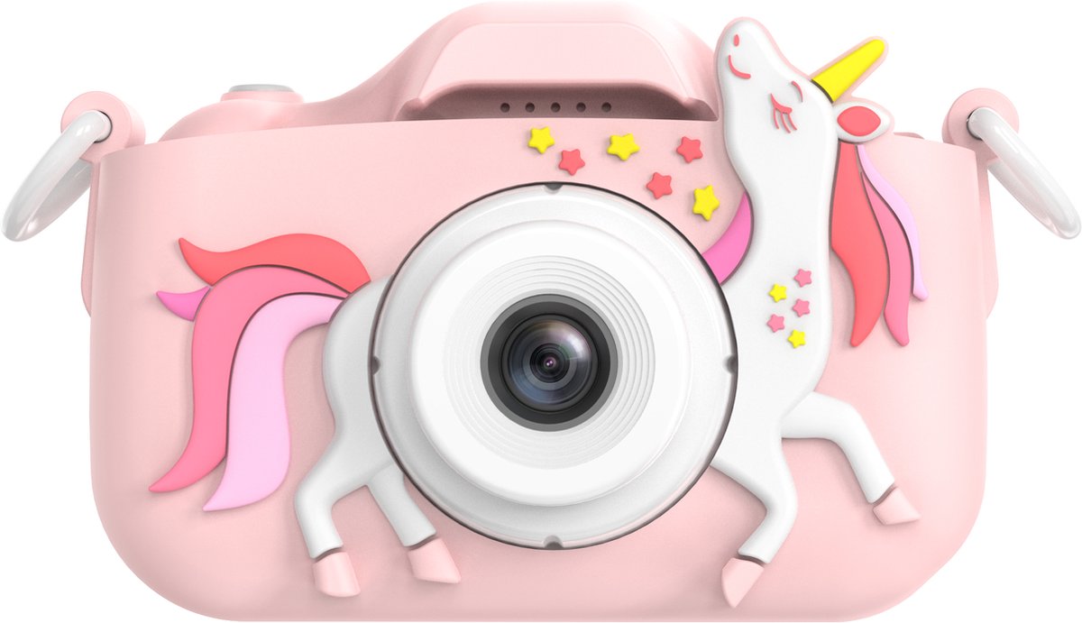 Ilona® Digitale Kindercamera HD 1080p inclusief stickervel | 32GB micro sd kaart | Unicorn Roze